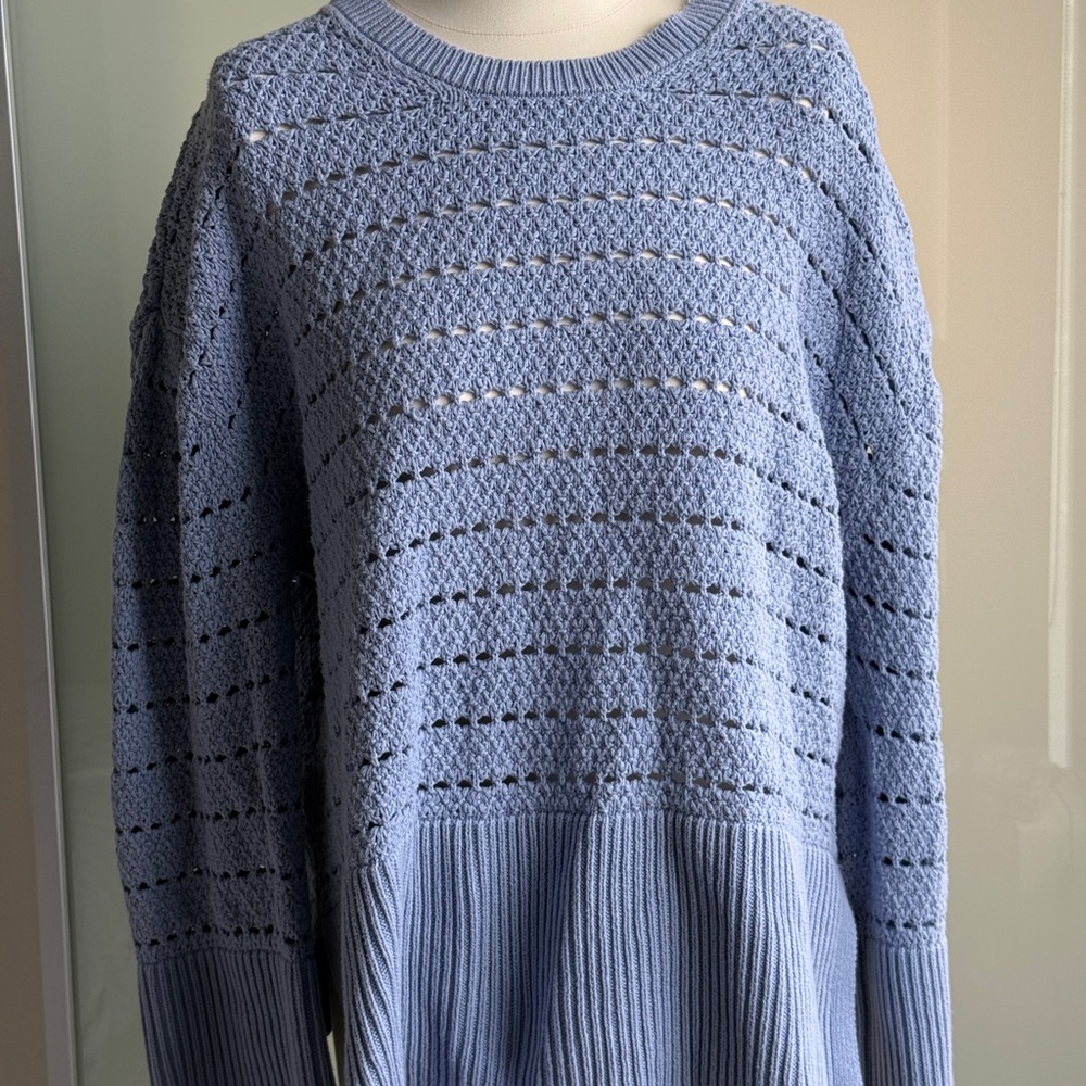 GAP Women's Light Blue Textured Sweater